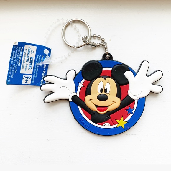 New MICKEY MOUSE LANYARD Mickey Rubber Charm Blue